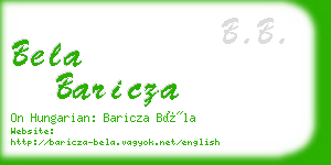 bela baricza business card